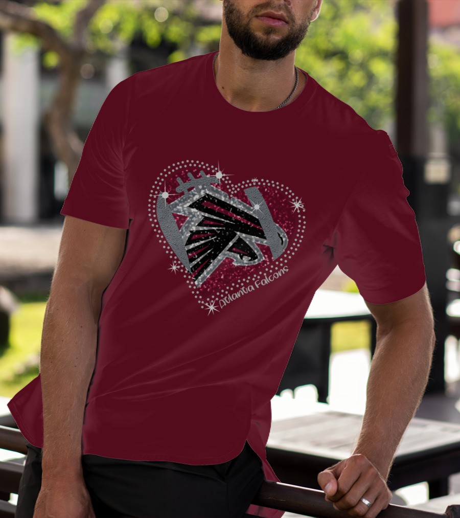 Atlanta Falcons Sparkling Heart T-Shirt