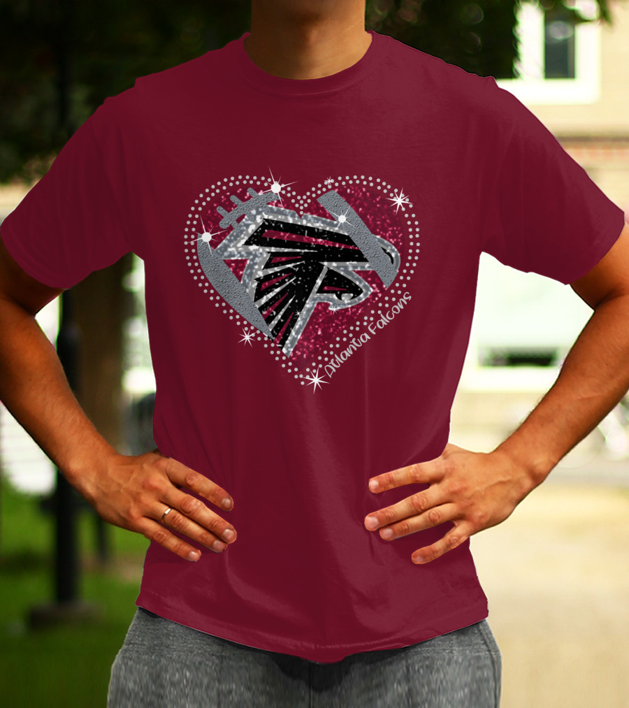 Atlanta Falcons Sparkling Heart T-Shirt