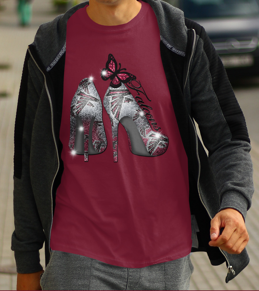Atlanta Falcons High Heels With Butterfly T-Shirt