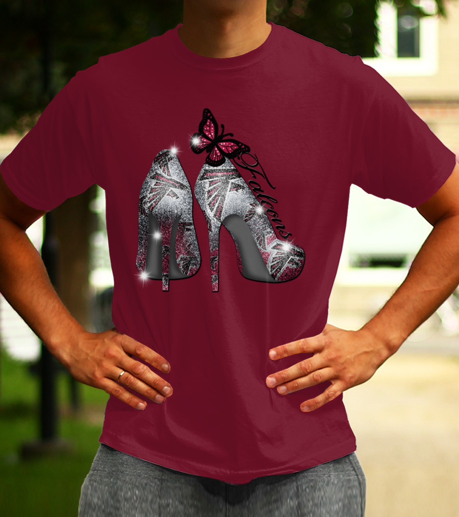 Atlanta Falcons High Heels With Butterfly T-Shirt