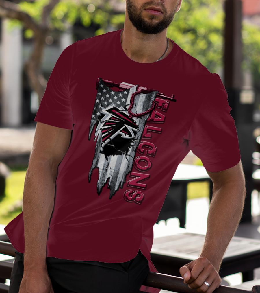 Atlanta Falcons American Flag Football Team T-Shirt