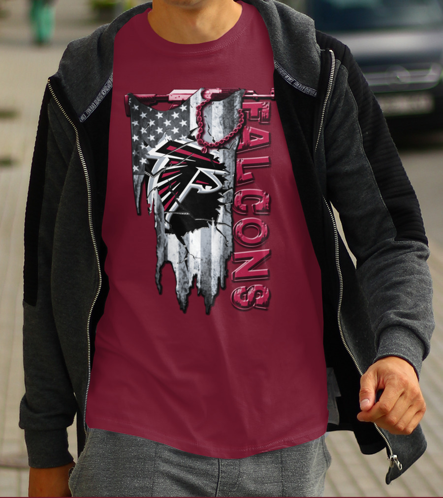 Atlanta Falcons American Flag Football Team T-Shirt