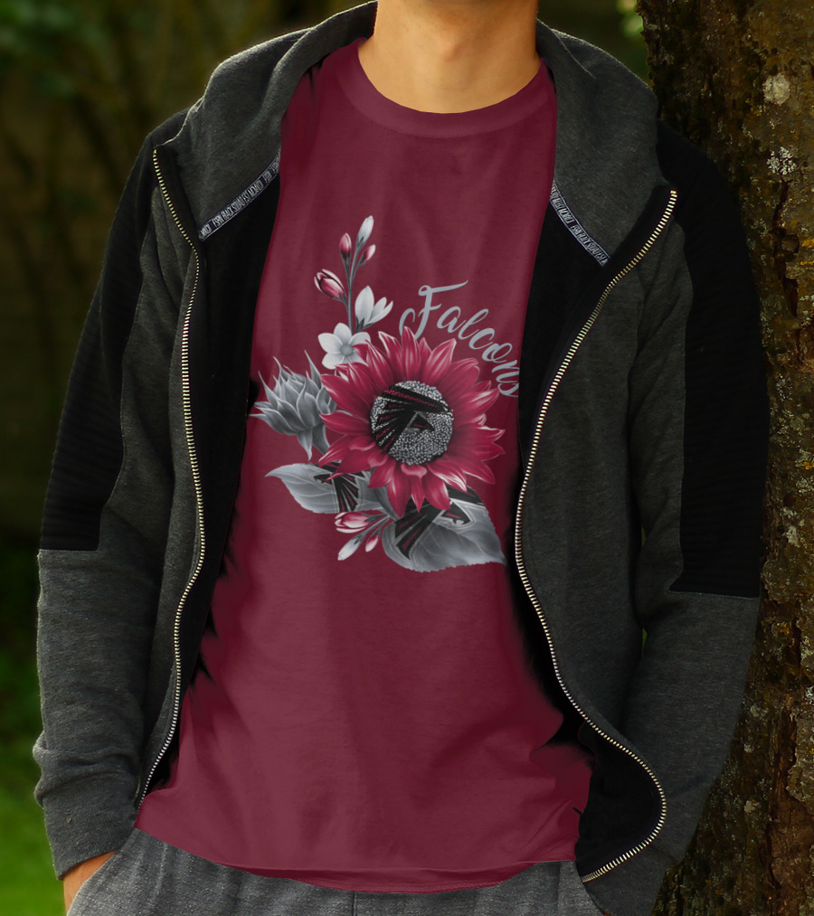 Falcons Floral Atlanta Falcons Logo Blossom T-Shirt