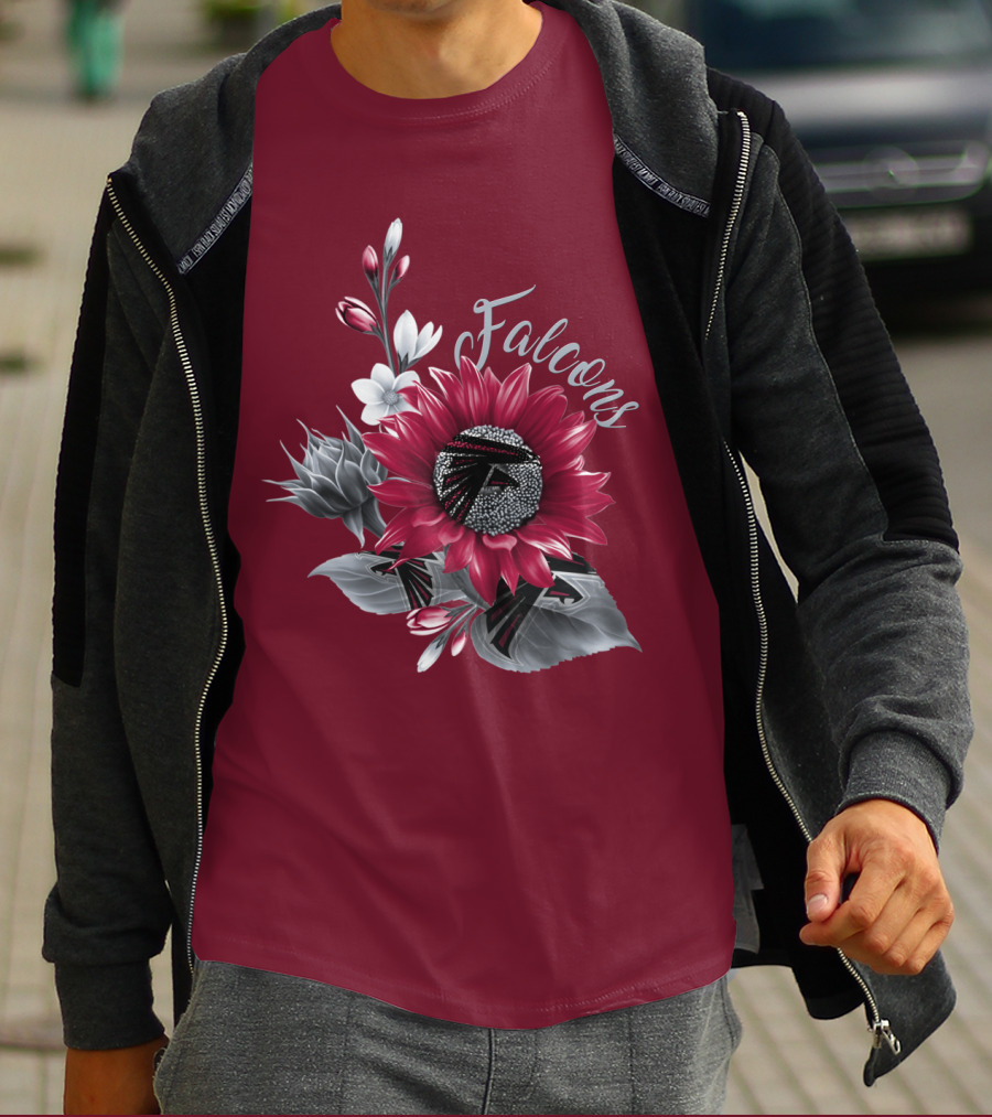 Falcons Floral Atlanta Falcons Logo Blossom T-Shirt