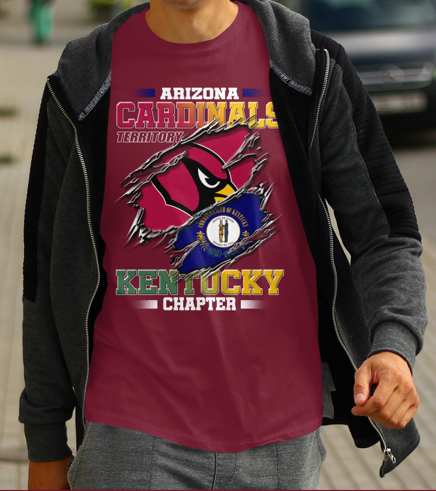 Arizona Cardinals Territory Kentucky Chapter Commonwealth Of Kentucky Flag T-Shirt