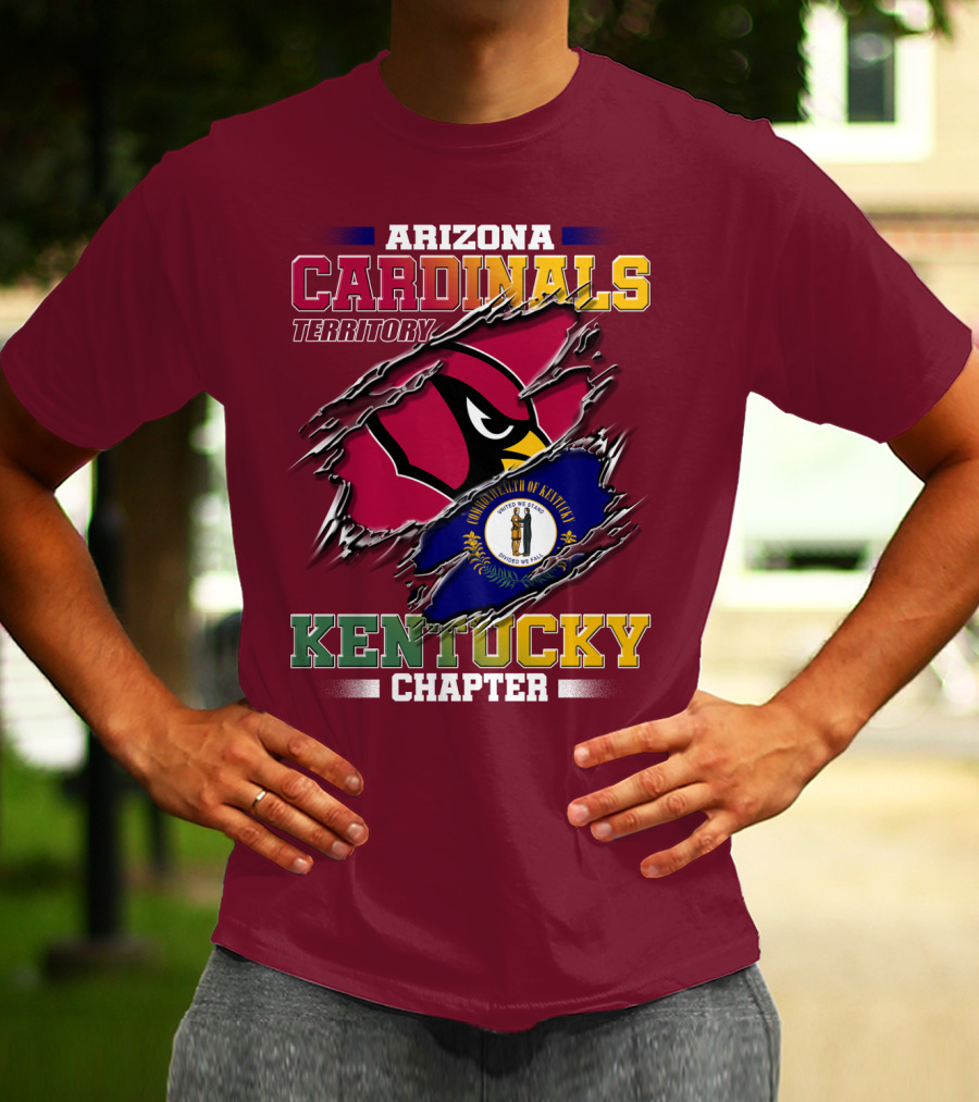 Arizona Cardinals Territory Kentucky Chapter Commonwealth Of Kentucky Flag T-Shirt