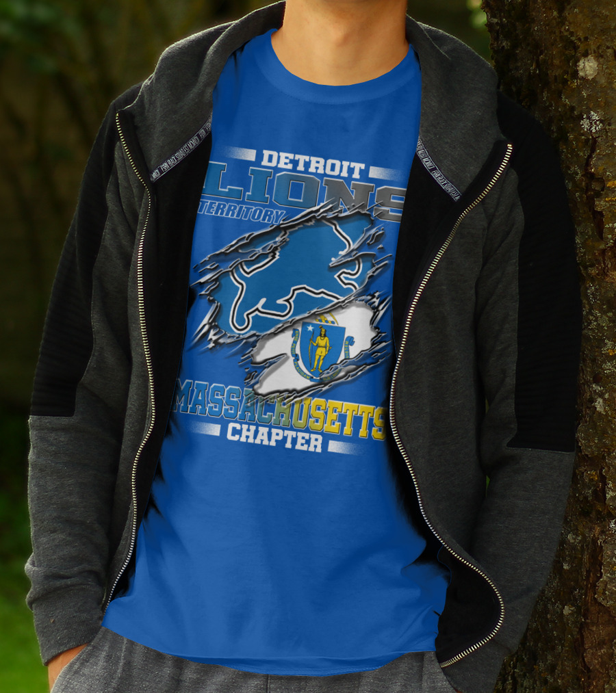 Detroit Lions Territory Massachusetts Chapter T-Shirt