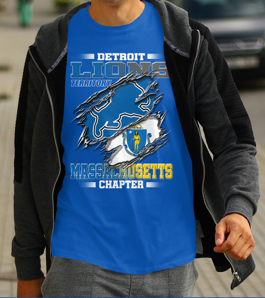 Detroit Lions Territory Massachusetts Chapter T-Shirt