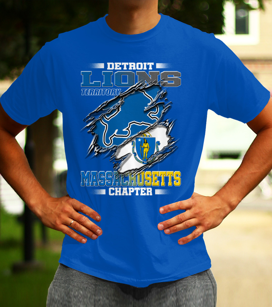 Detroit Lions Territory Massachusetts Chapter T-Shirt