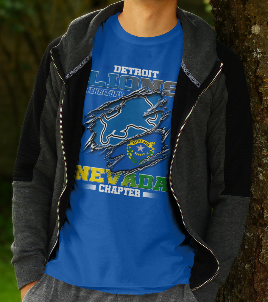 DETROIT LIONS TERRITORY NEVADA CHAPTER BATTLE BORN T-Shirt