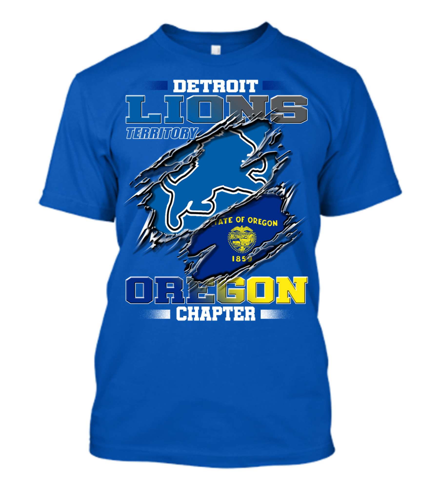 DETROIT LIONS TERRITORY STATE OF OREGON 1859 OREGON CHAPTER T-Shirt