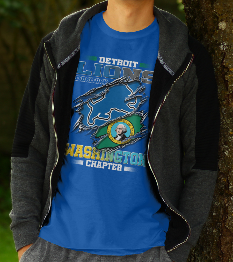 Detroit Lions Territory Washington Chapter Seal Of The State Of Washington T-Shirt