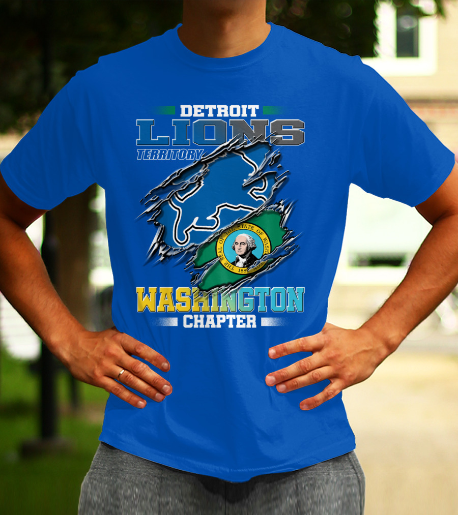 Detroit Lions Territory Washington Chapter Seal Of The State Of Washington T-Shirt