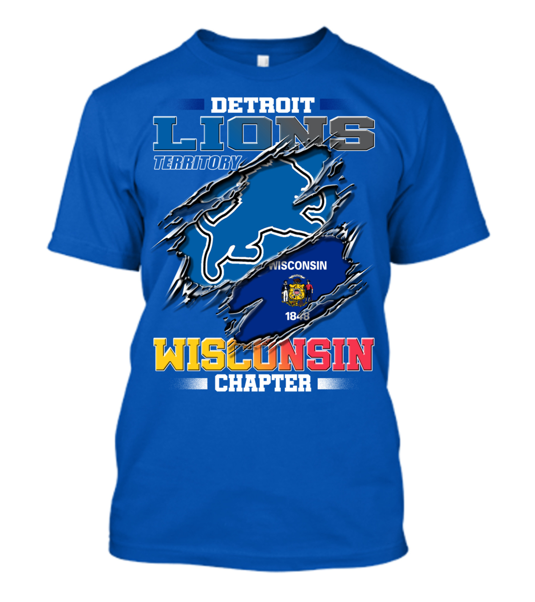 DETROIT LIONS TERRITORY WISCONSIN CHAPTER 1848 T-Shirt