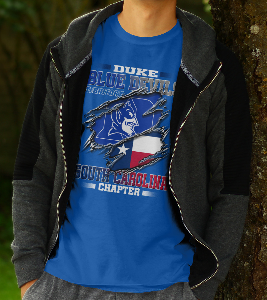 Duke Blue Devils Territory South Carolina Chapter Texas Flag T-Shirt