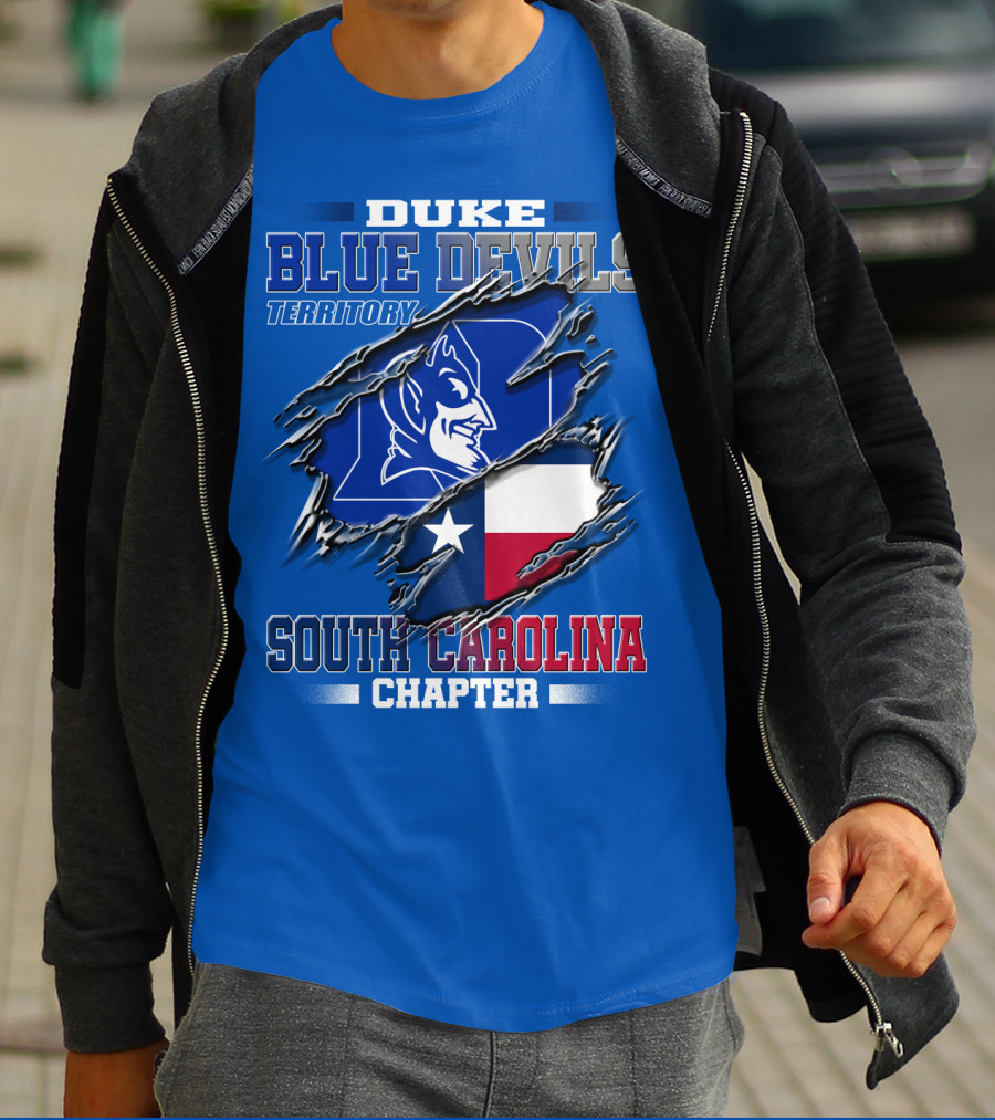 Duke Blue Devils Territory South Carolina Chapter Texas Flag T-Shirt