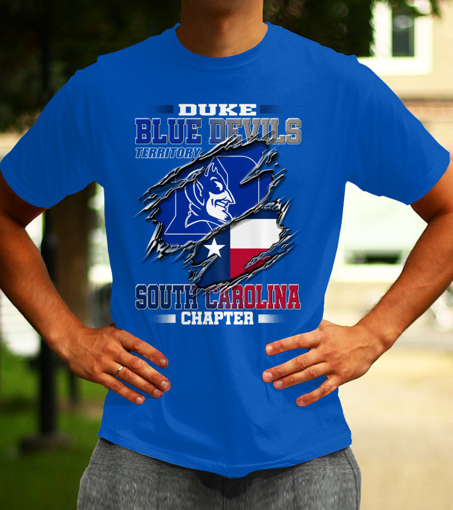 Duke Blue Devils Territory South Carolina Chapter Texas Flag T-Shirt
