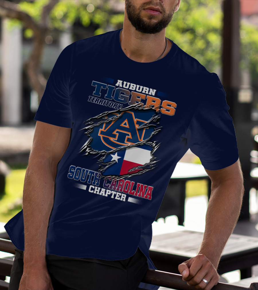 Auburn Tigers Territory South Carolina Chapter Texas Flag Icons T-Shirt