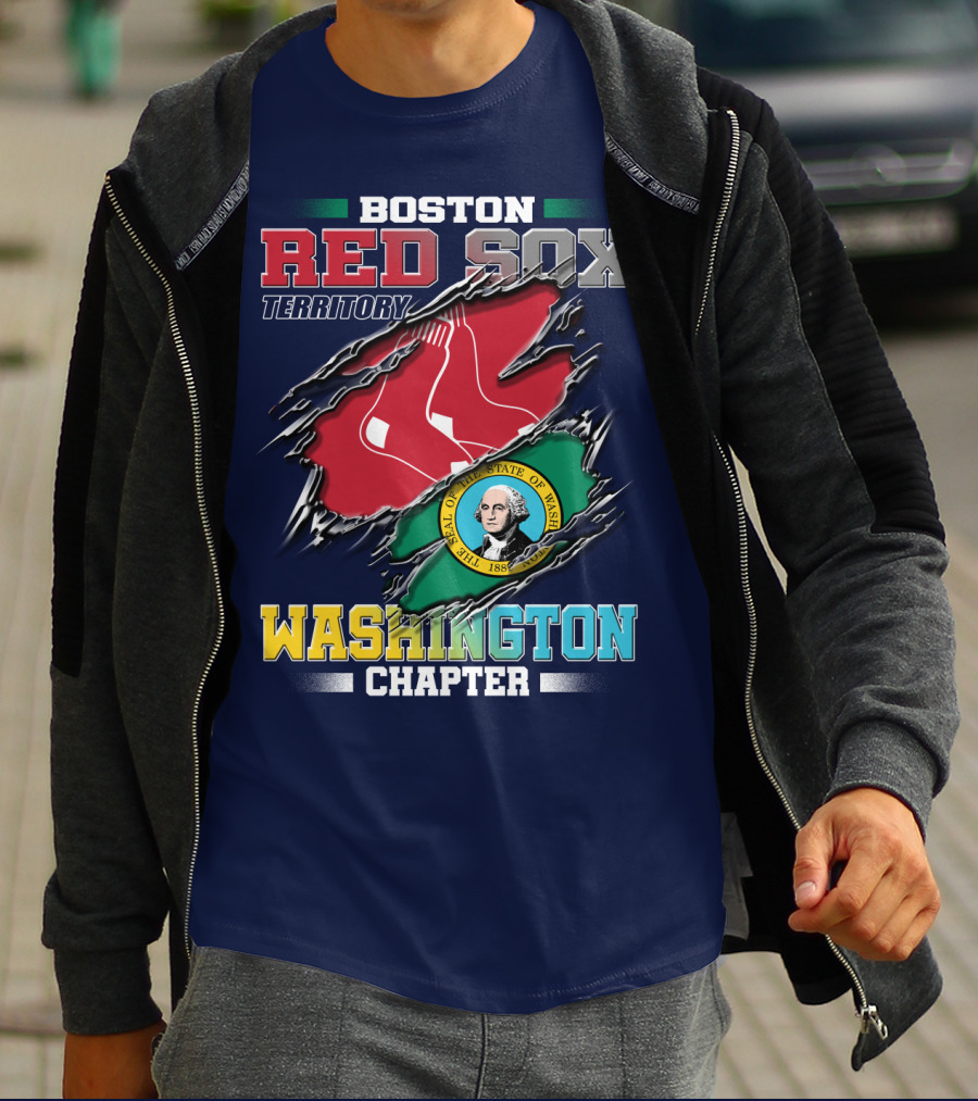 BOSTON RED SOX TERRITORY WASHINGTON CHAPTER SEAL OF THE STATE OF WASHINGTON T-Shirt