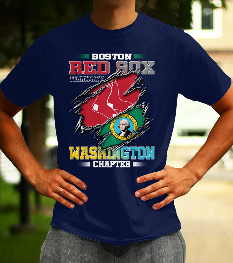 BOSTON RED SOX TERRITORY WASHINGTON CHAPTER SEAL OF THE STATE OF WASHINGTON T-Shirt