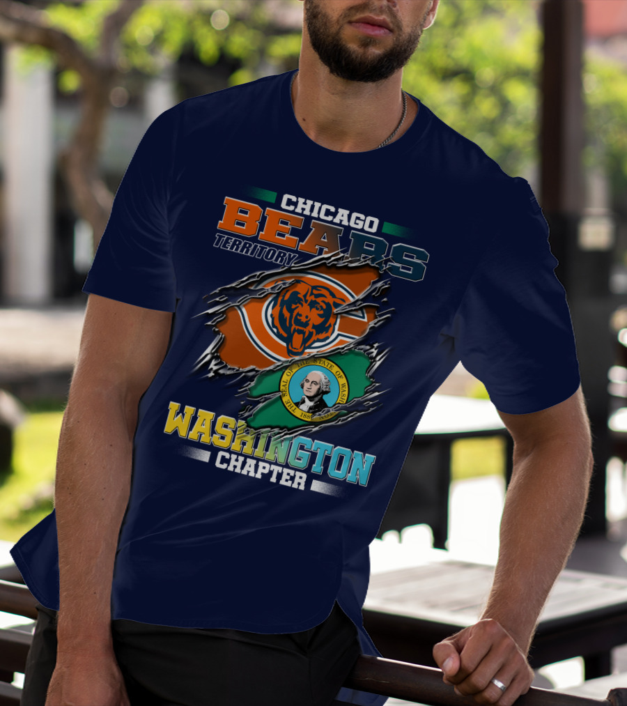 Chicago Bears Territory Washington Chapter State Flag T-Shirt