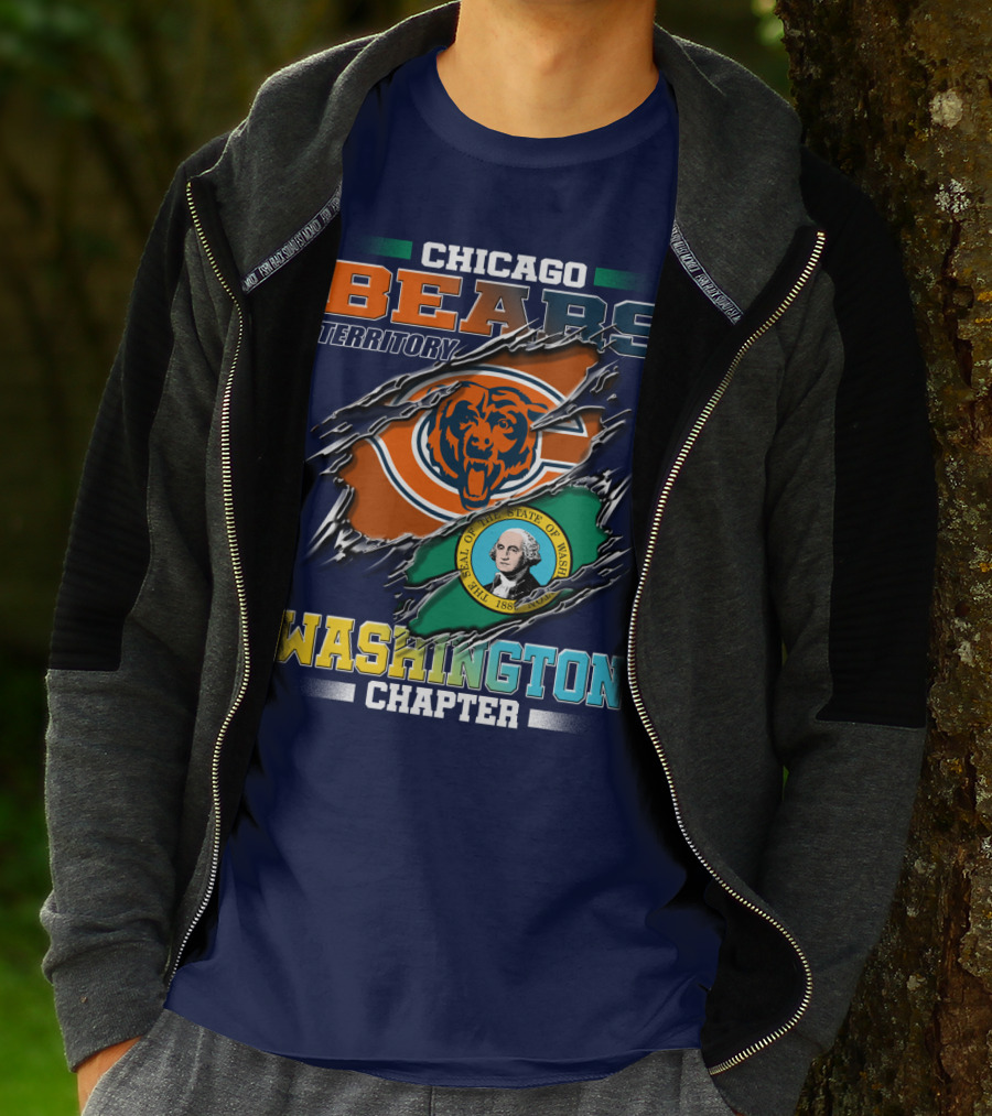 Chicago Bears Territory Washington Chapter State Flag T-Shirt