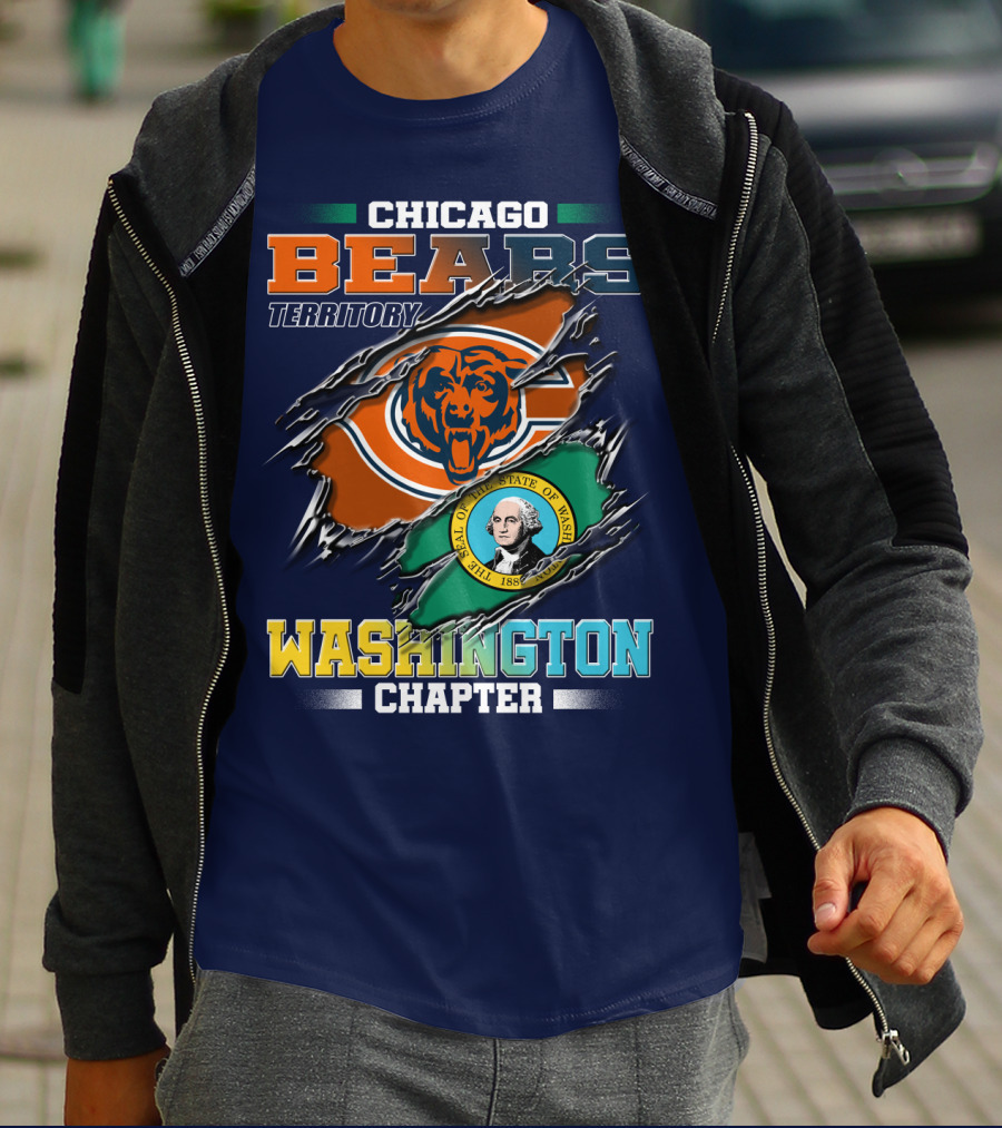 Chicago Bears Territory Washington Chapter State Flag T-Shirt
