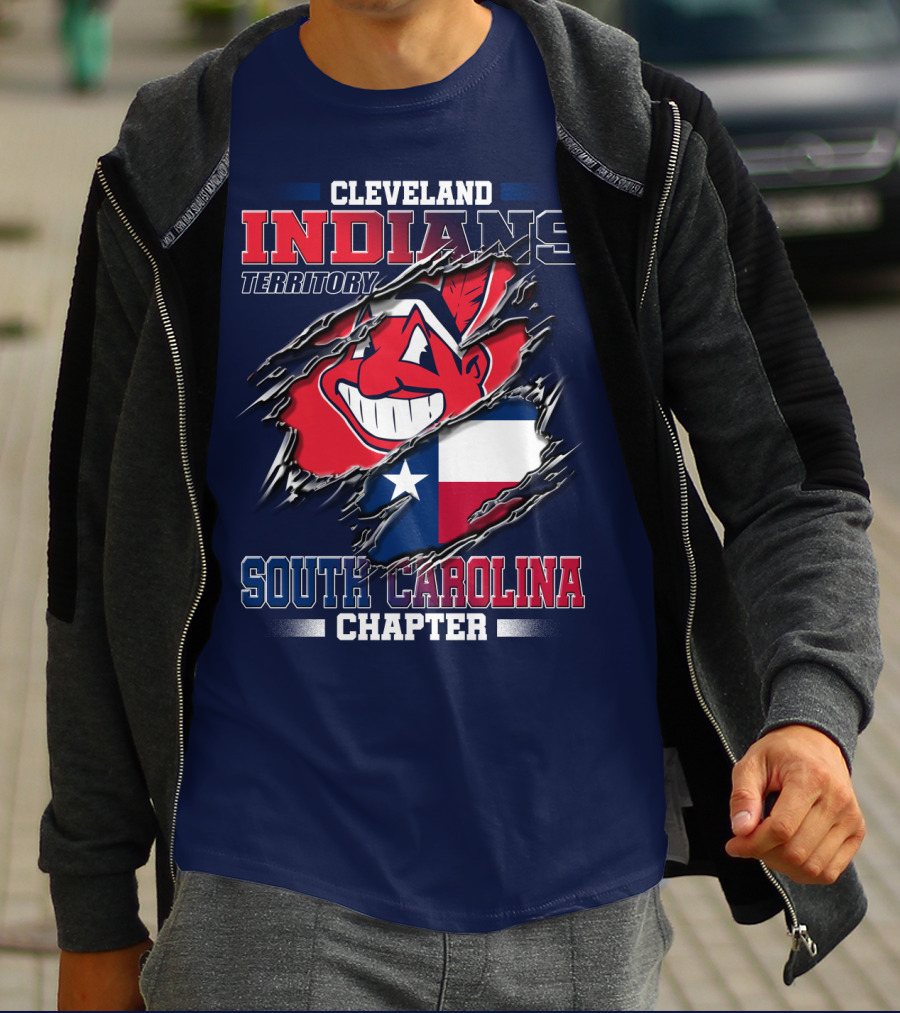 Cleveland Indians Territory South Carolina Chapter Texas Flag T-Shirt