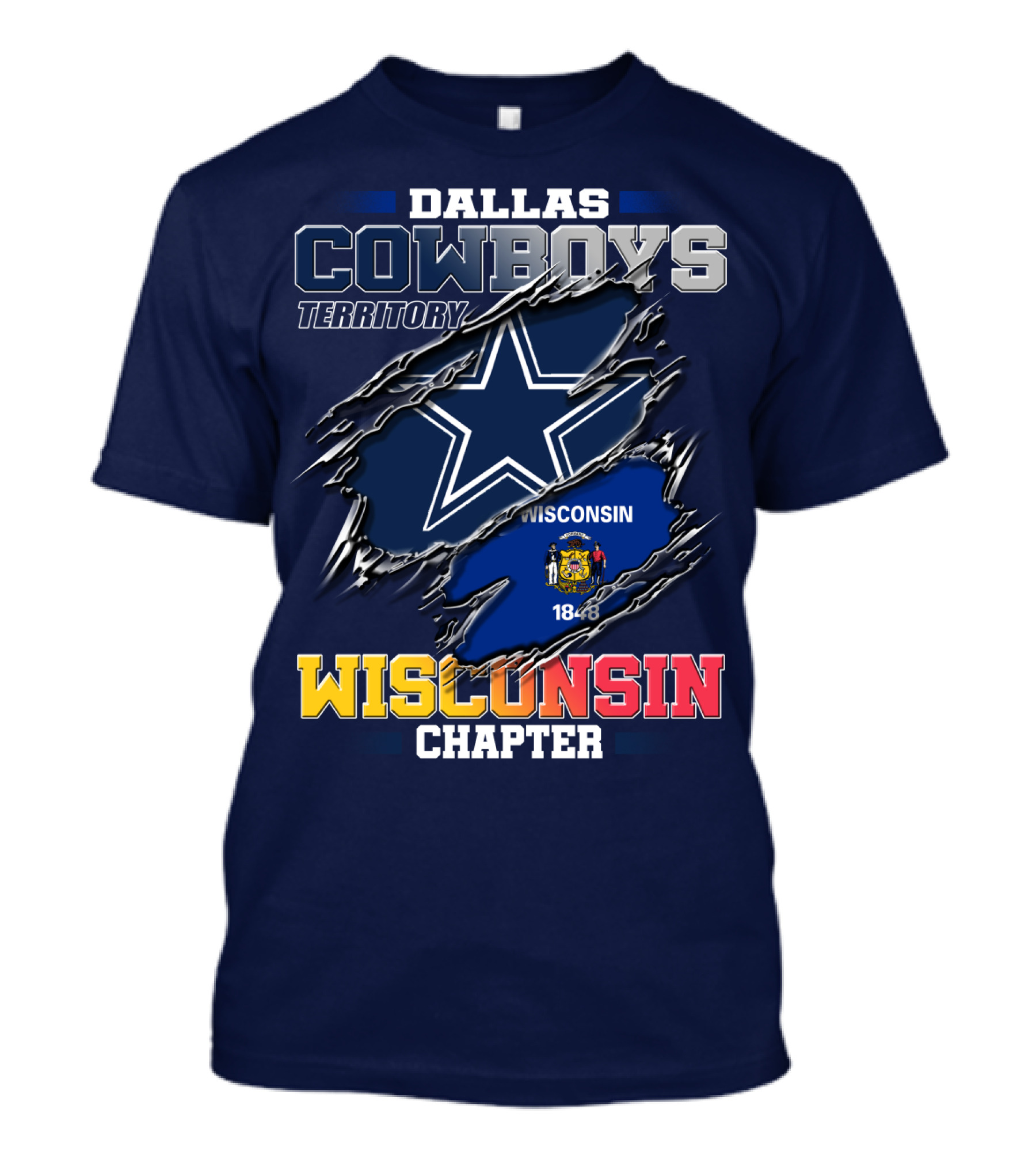 Dallas Cowboys Territory Wisconsin Chapter 1848 T-Shirt