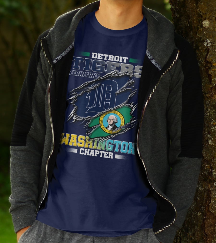 Detroit Tigers Territory Washington Chapter State Seal T-Shirt