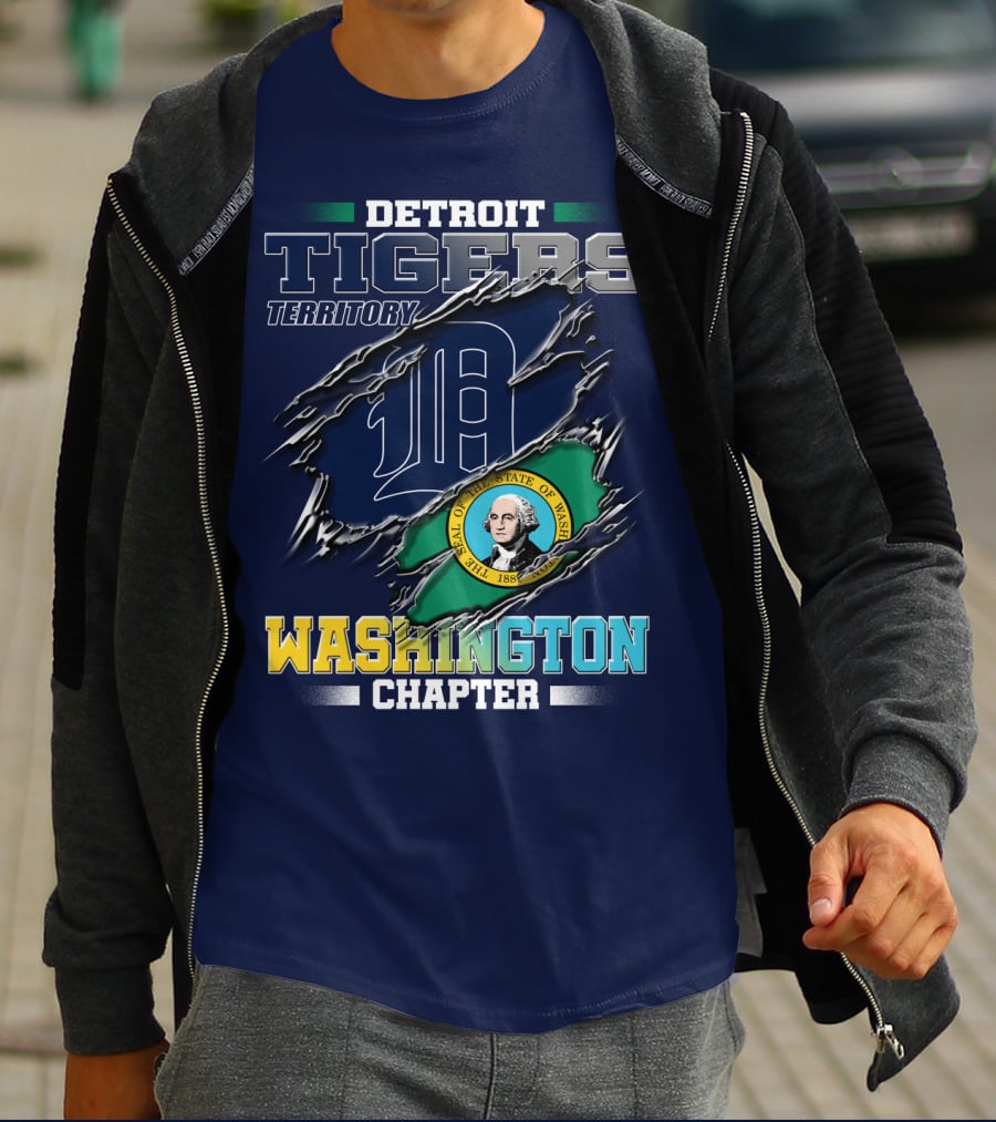 Detroit Tigers Territory Washington Chapter State Seal T-Shirt