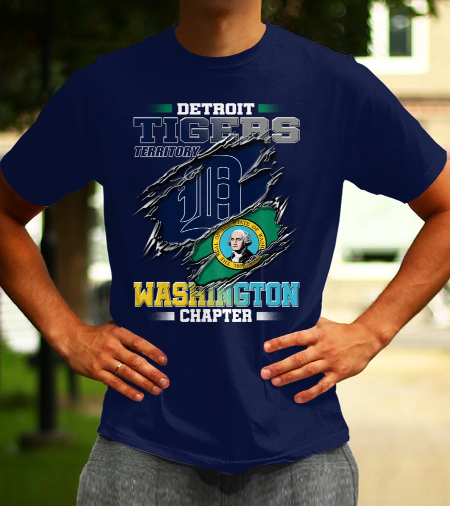 Detroit Tigers Territory Washington Chapter State Seal T-Shirt