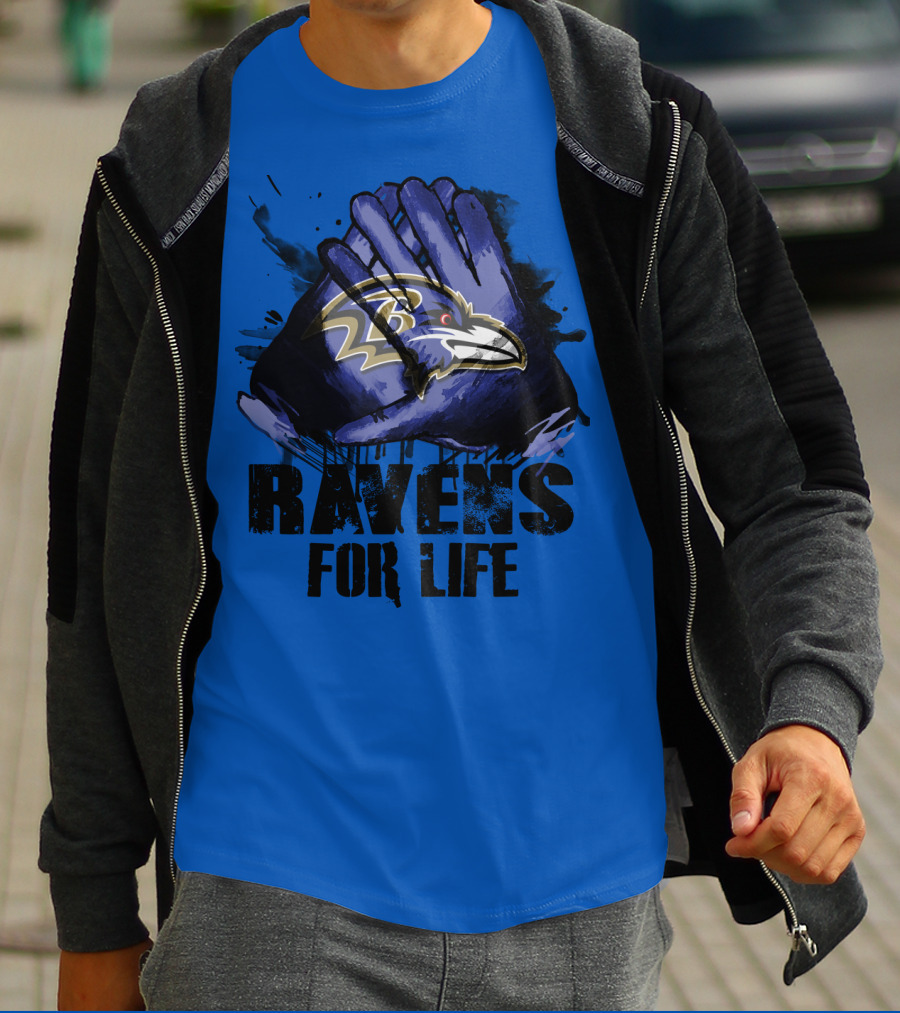 Baltimore Ravens For Life Fan Gear T-Shirt