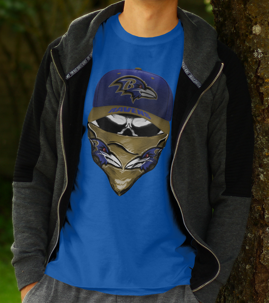 Baltimore Ravens Ravens Bandana And Logo Hat Combo T-Shirt