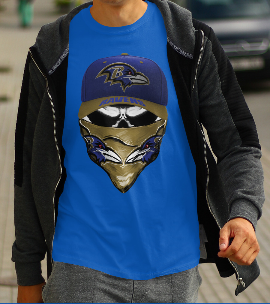 Baltimore Ravens Ravens Bandana And Logo Hat Combo T-Shirt