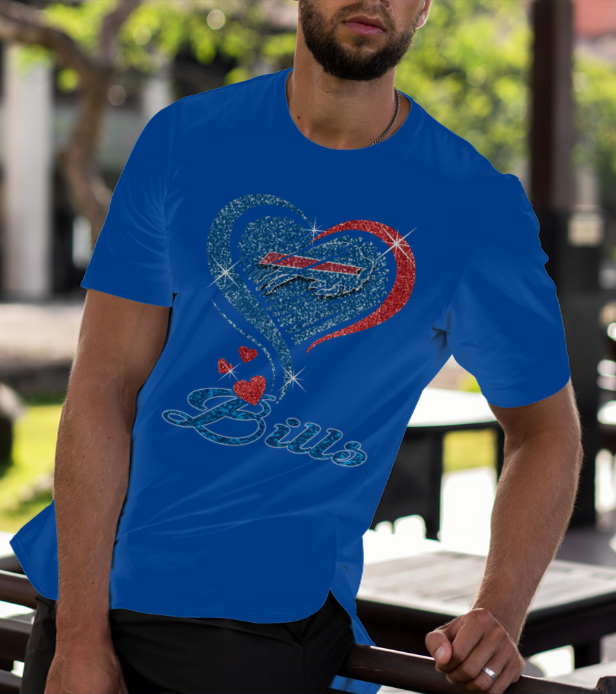 Buffalo Bills Heart Logo And Script T-Shirt