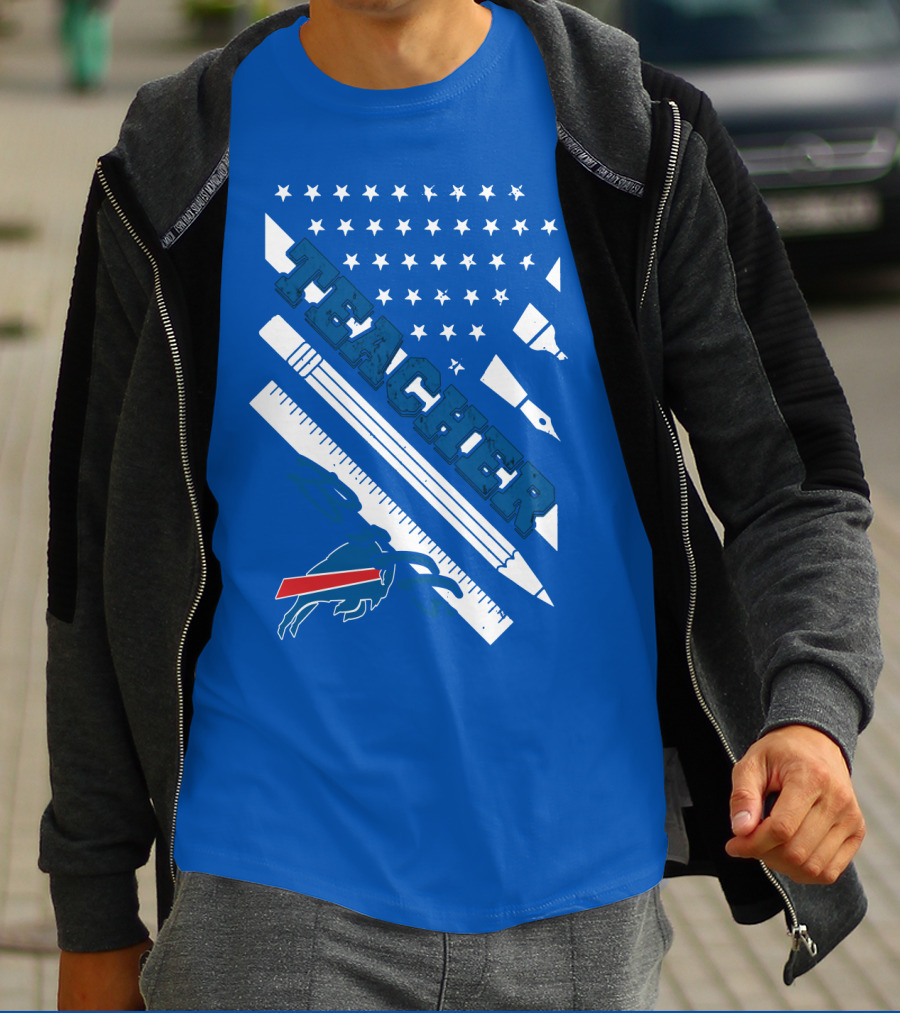 Usa Flag Teacher Buffalo Bills T-Shirt