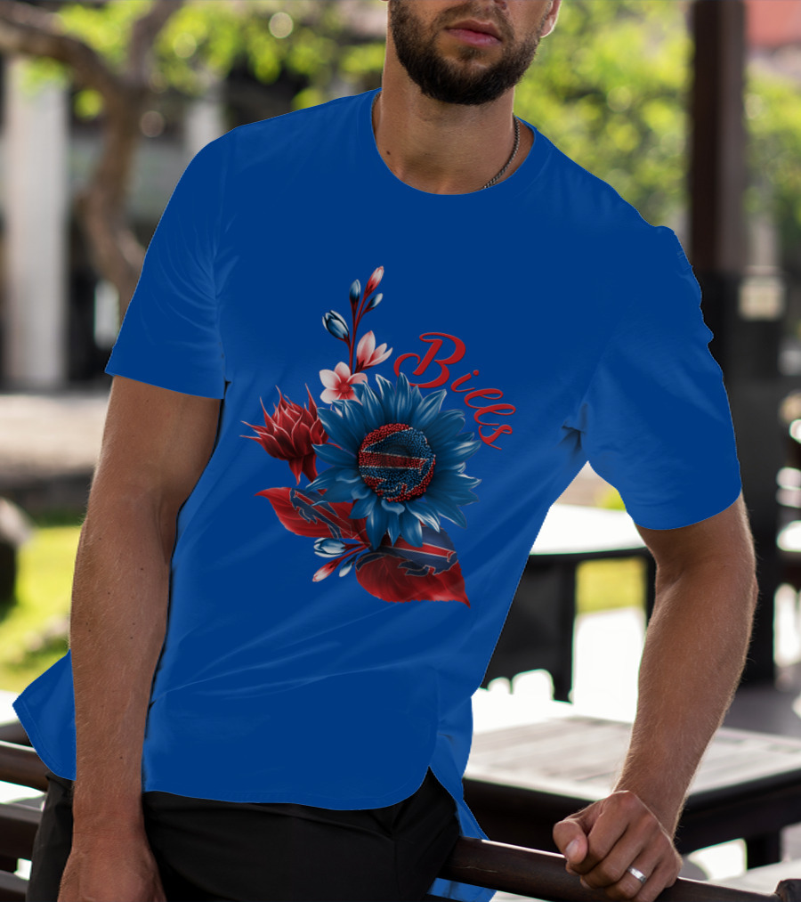 Buffalo Bills Floral Football T-Shirt