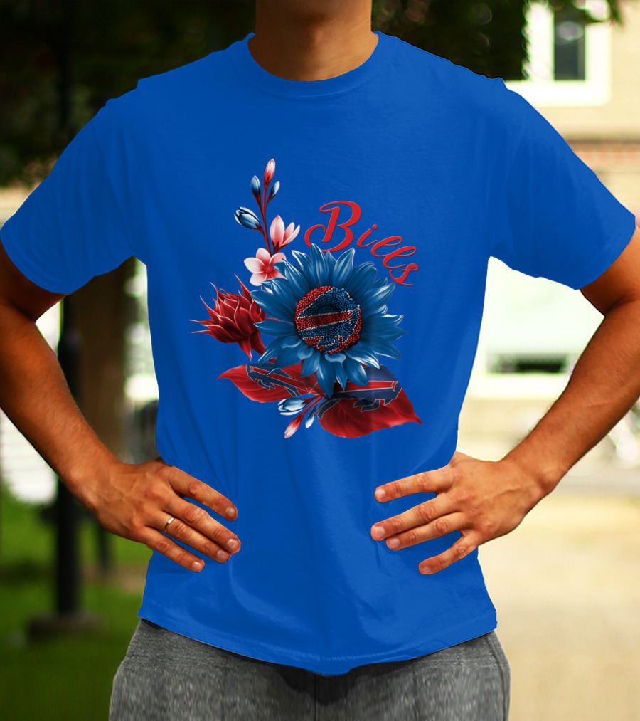 Buffalo Bills Floral Football T-Shirt