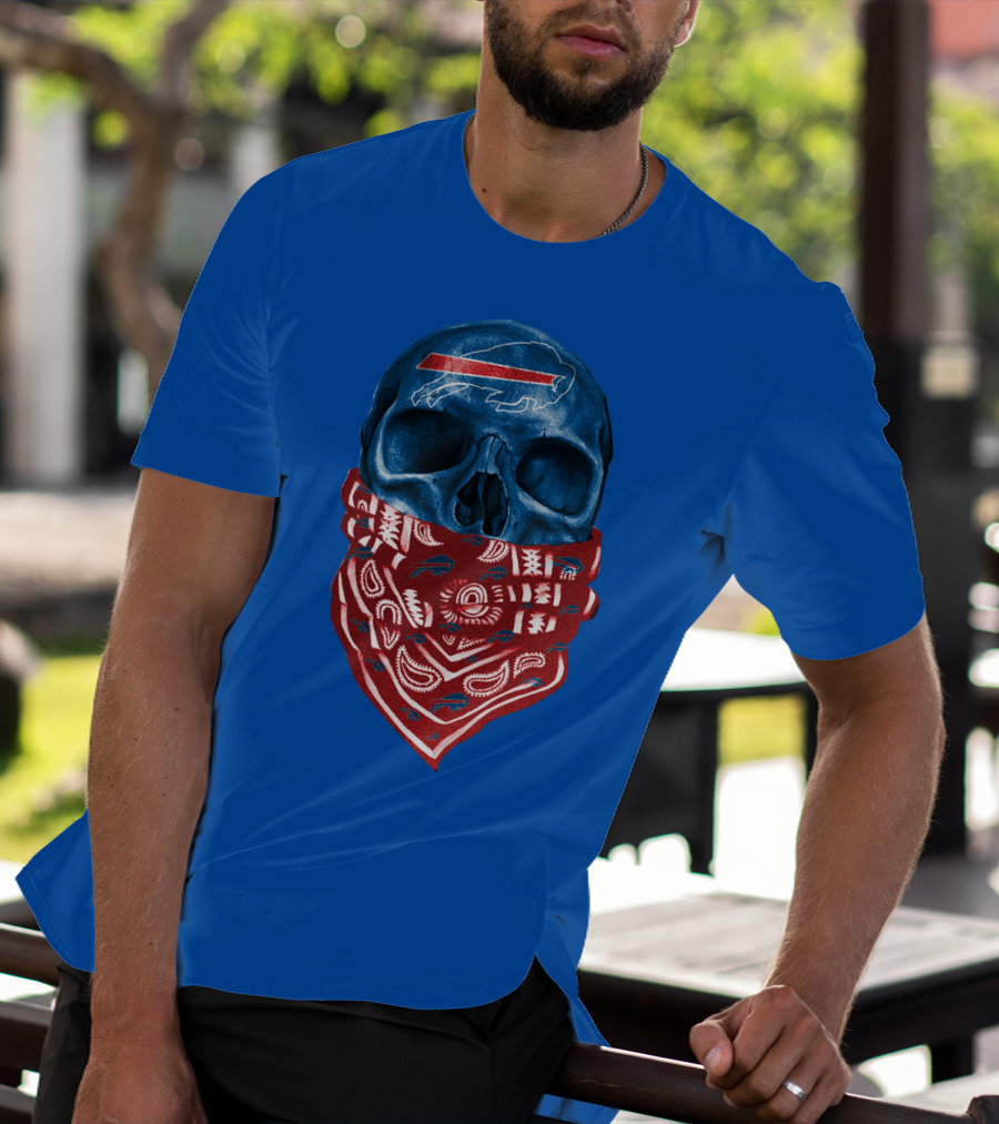 Buffalo Bills Skull With Bandana T-Shirt