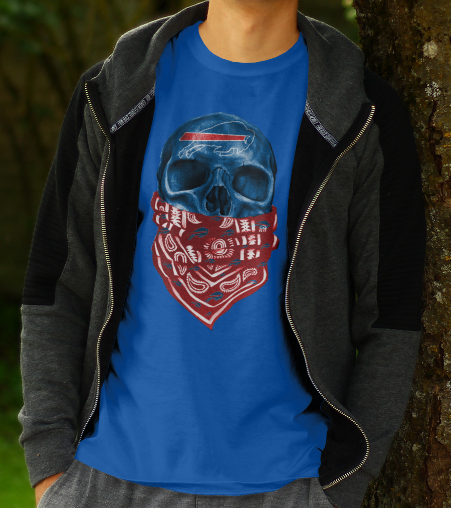 Buffalo Bills Skull With Bandana T-Shirt