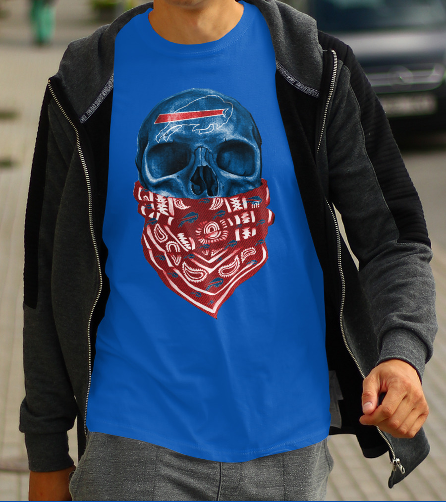 Buffalo Bills Skull With Bandana T-Shirt