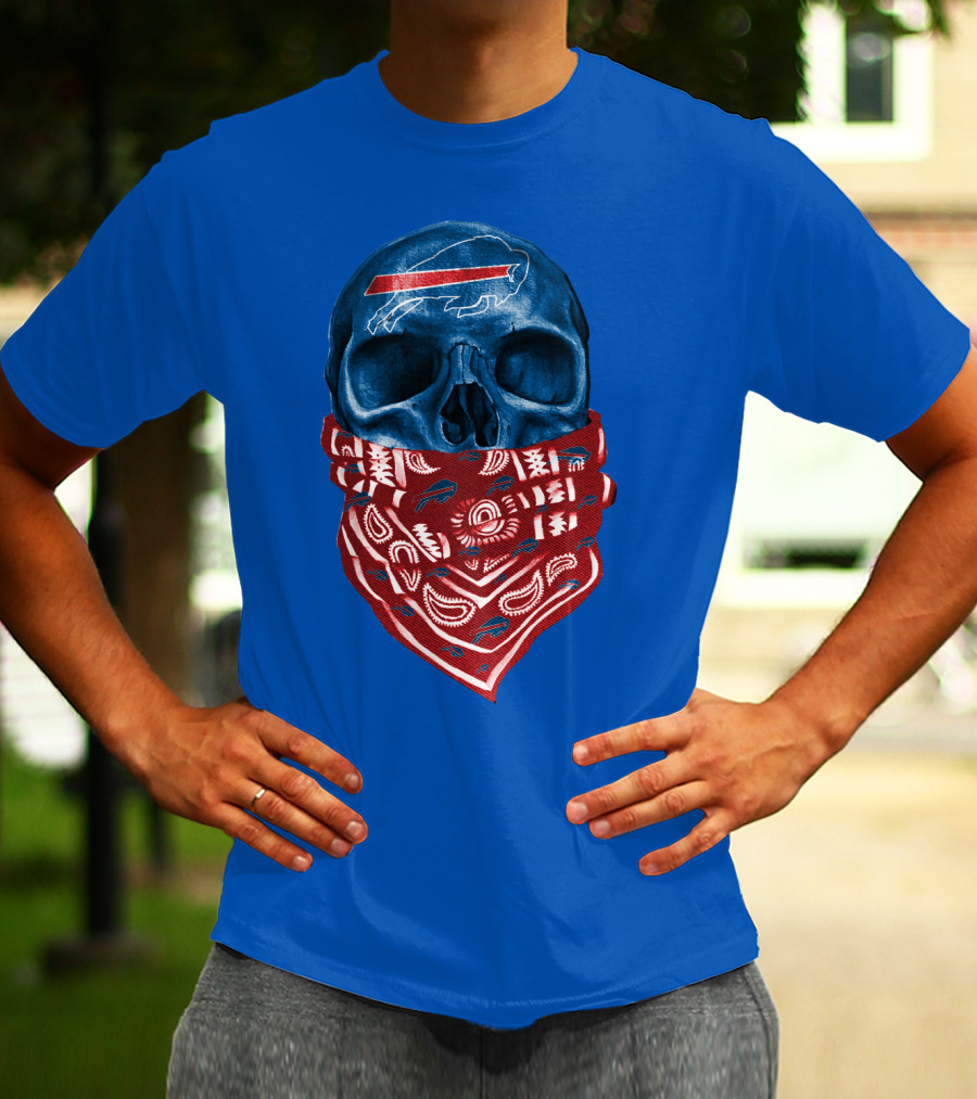 Buffalo Bills Skull With Bandana T-Shirt