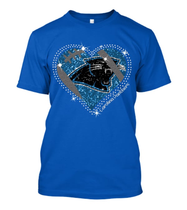 Carolina Panthers Heart Football T-Shirt