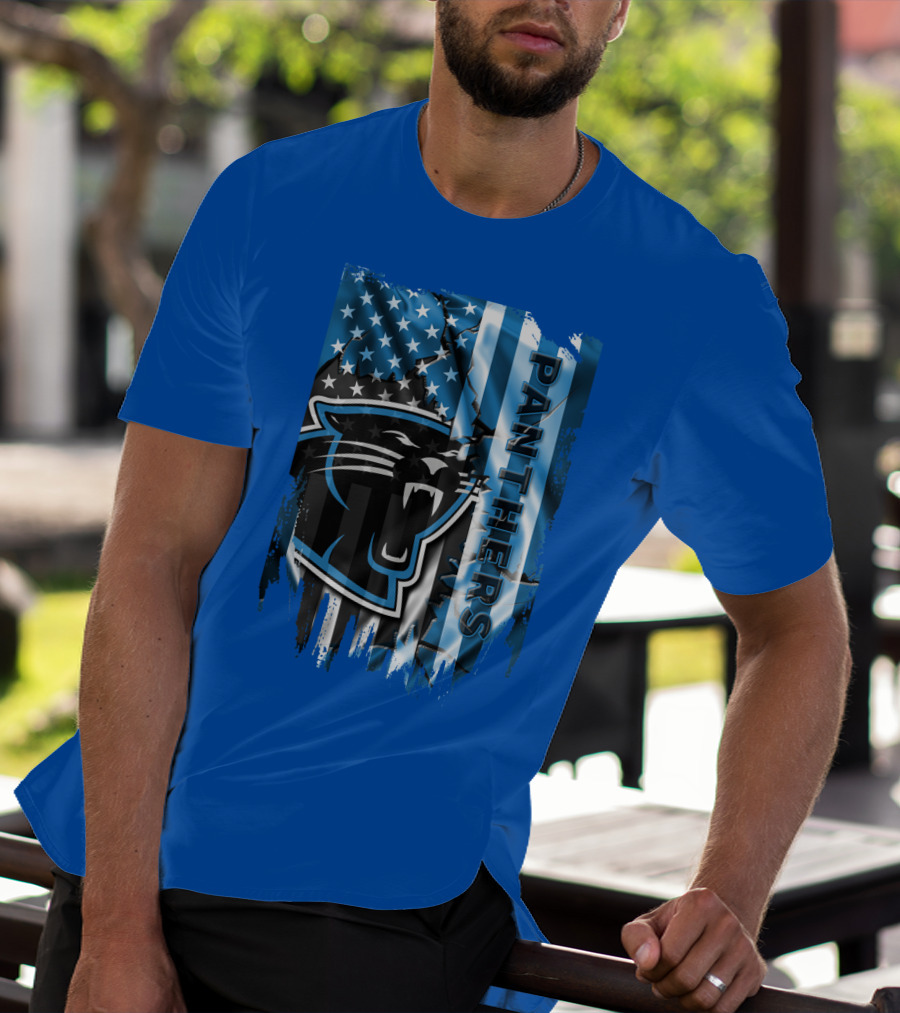 Panthers American Flag Stars And Stripes T-Shirt