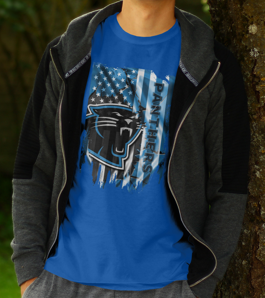 Panthers American Flag Stars And Stripes T-Shirt