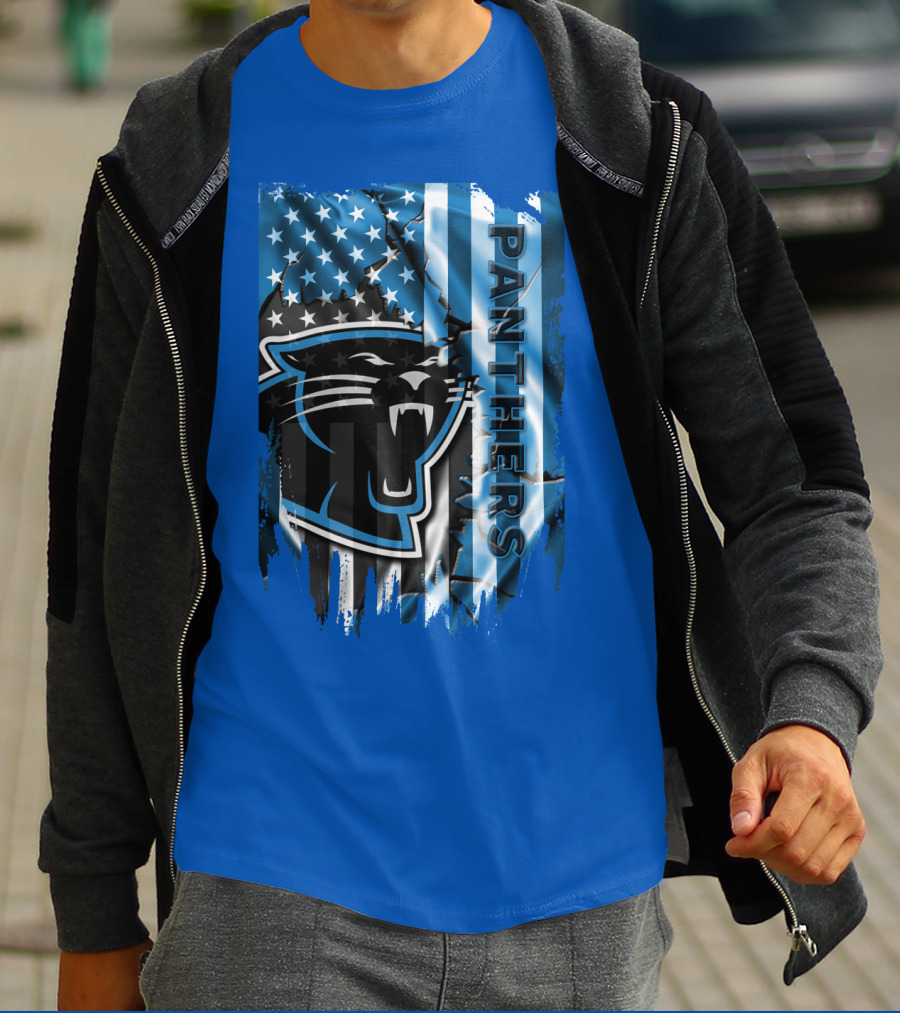 Panthers American Flag Stars And Stripes T-Shirt