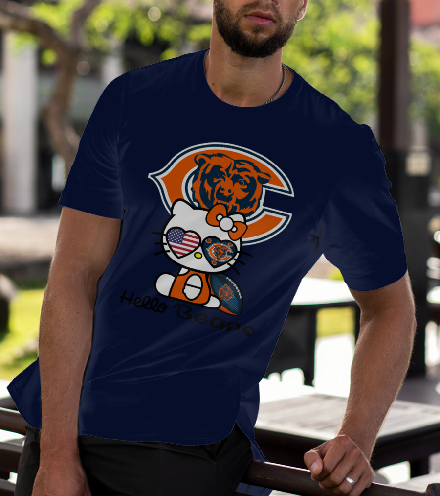 Hello Bears Chicago Bears Football Kitty T-Shirt