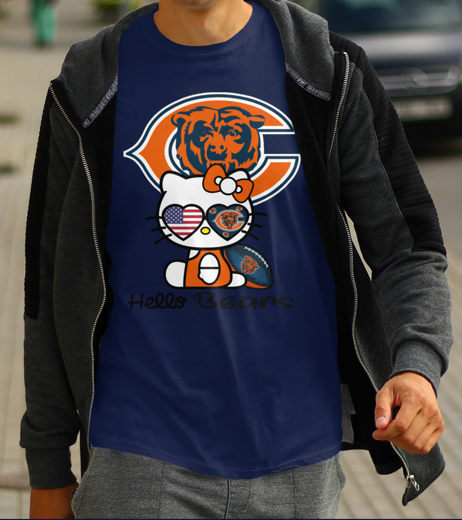 Hello Bears Chicago Bears Football Kitty T-Shirt