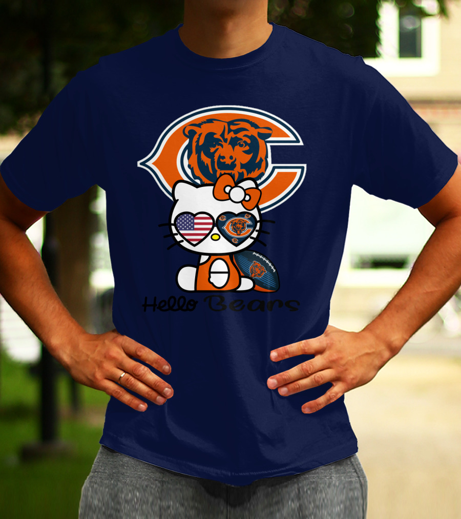 Hello Bears Chicago Bears Football Kitty T-Shirt